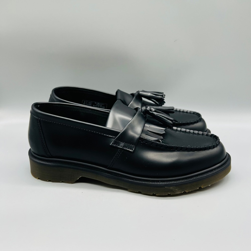 Dr Martens Shoes Mens 10 Womens 11 Black Leather Adrian Kiltie Tassel Loafers